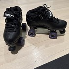 Riedell R3 Cayman Black Roller Skates Radar Wheels Speed Derby Sz 8 Excellent