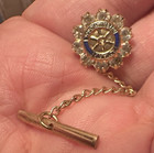 Rotary Club International Vintage Pin With 10 Crystals Surrounding Pin