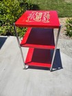 Vintage Coca-cola 3 Tier Metal Rolling Cart Serving Stand 31x19x17 Soda Rack
