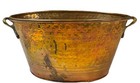 Vintage Hammered Copper Pot Planter Rolled Edge With Brass Handles 14   l 8 75   w