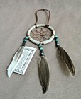Native Navajo Handmade 2  Small Size Leather Dream Catcher By D Edsitty  M286