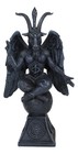 Faux Stone Grey Sabbatic Goat Idol Baphomet Sigil Pentagram Figurine 6 5 h