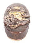 Antique Japanese Kashira Goto Style Gold Armor Element Sword Fitting Koshirae
