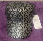 Michael Kors Mk Signature Logo Baseball Hat Metallic    black   Silver    New W Tags