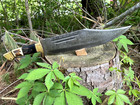 Bowie Knife With Stag exotic Handles And Leather Sheath