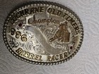 Sterling Silver Rodeo Belt Buckle Barrel Racer  Champion Cowgirl Vintage 1986