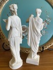 Two Vintage Alabaster Resin Greek Goddesses 9 5   
