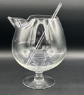 Vintage 1960s Large Brandy Snifter Martini Mixer Footed Pitcher Swizzle Stick 