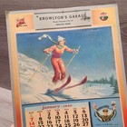 1940 Texaco Calendar Oil Gas Garage Freedom Maine Vintage Fire Chief Pin Up