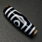 Rare Tibetan Buddhism Agate 3 Eyes Totem Dzi Bead Amulet Necklace Pendant Z338