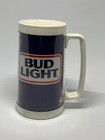 Bud Light Beer Vintage Thermo Plastic Mug Glass Beer Stein Set Super Mug Usa Vtg