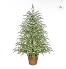 My Texas House 4ft Pre-lit Cypress Pot Artificial Christmas Tree 4 Foot New