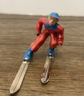 Vintage Barclay Manoil Red Skier Winter Scene Made In Usa
