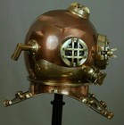 Copper Antique Diving Helmet Us Navy Mark V Deep Sea Marine Divers Helmet