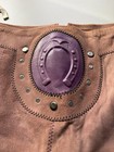 Vtg Cowgirl Suede Leather Skirt Boho Hippy Western Oktoberfest France Flaws Read