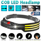Cob Led Headlamp Usb Rechargeable Headlight Bar Head Band Torch Work Light 6000k