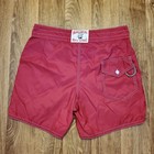 Vtg Birdwell Beach Britches Board Shorts Men 32 Red 100  Nylon Lace Up Swimwear