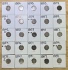 Lot Of 5 Antique Seated Liberty Silver Dime Fair To Ag Random Date - Full Date  