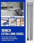 3pcs 18   Long Air Hammer Bit Set  0 401 Inch Shank Pneumatic Cold Chisel Bit