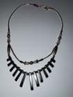 Jovial Haskie Hematite And Sterling Necklace With Shell Beads  Southwest Native 