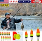 10pcs Eva Foam Snap-on Fishing Bobbers Floats For Freshwater Saltwater Tackle Us