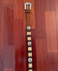 Vintage Tony Lama 7159l Native Bone Bead Leather Silver Western Belt