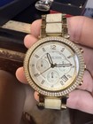 New Authentic Michael Kors Gold Tone Parker Wrist Watch For Women Cj-m-8