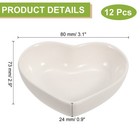 White Heart-shaped Ceramic Side Dipping Bowl  3  Porcelain Dish Bowl Set Of 12