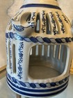 Xl Chinoiserie Blue And White Bird Cage Vintage