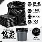 X-heavy Duty 40-45 Gallon Trash Bags  Black  1 Mil  100 Count