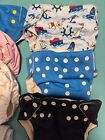 Set Of 10 Preowned-reusable Cloth Baby Diapers From Alvababy And 3 Otherbrands 