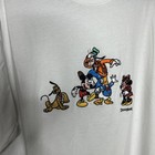 Vtg Disney T Shirt Mickey Embroidered Minnie Mickey Donald Pluto White 2xl New