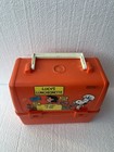 Vintage 1965 Lunch Time With Snoopy Peanuts Lunch Box Orange  No Thermos