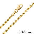14k Real Solid Yellow Gold 1 5mm-3mm Rope Chain Necklace With Lobster Claw Clasp