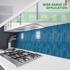 Longking 10pc 11 5 x9  Blue Peel   Stick Backsplash Tile Kitchen Wall Adhesive