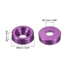 M2 Countersunk Washers anodized Aluminum Gaskets For Screw Rc 60pcs purple 