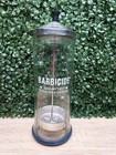 Barbicide Genuine Disinfecting Glass Jar Comb Razor Salon Barber Shop Spa Vtg