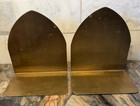 Vintage Metal Brass  Bookends Hammered Texture  Arch Shaped Monogrammed Msc