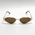 Gucci Gg1853 55mm Gold Metal Oval Sunglasses Brown Lens Unisex