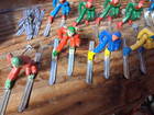 Vtg Barclay Skier  Skater  Sledder  Winter Lead Figure 27  Piece Lot - Wow 