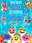 Personalised Baby Shark Birthday Party Digital Invitation For Boy For Girl