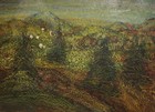 Vintage Expressionist Oil Painting Landscape
