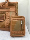 3-piece Patchwork Leather Bag Set Brown Tan Vintage Crossbody Purse New