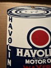 Vintage Havoline Wax Free Motor  Oil  Porcelain Oil Can Sign