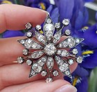 2 30ct Round Lab-created Brooch Pin 925 Sterling Silver Two Tone Gold Finish