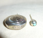 Vintage Sterling Silver Perfume Snuff Bottle Flask Mexico Rare Turquoise