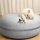 Felt Cat Donut Bed 2-in-1 Cat Tunnel House With Breather Hole Pet Bed