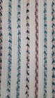 Vtg Handmade Crochet Afghan Throw Blanket Stiped Boho Fringe White Blue Pi 75x47