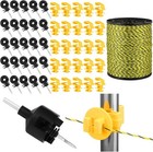 52 Pcs Electric Fence Kit Include 1640 Ft Poly Wire 25 Black Fence Ring Insul   