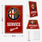 Vintage Rusted Alfa Romeo Service Heavy Metal Sign       40  60 Cm  15 7     23 6  